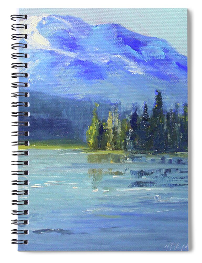 Oregon Landscape Painting Spiral Notebook featuring the painting From Sparks Lake by Nancy Merkle