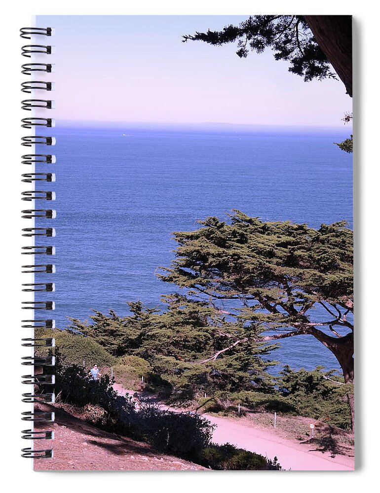 Landscape Spiral Notebook featuring the photograph From the cliff of lands' end 02 by Pusita Gibbs
