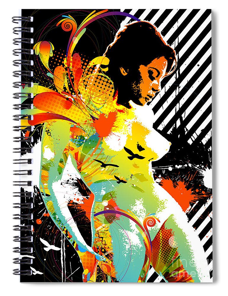 Nostalgic Seduction Spiral Notebook featuring the mixed media Nostalgic Seduction - From Within by Chris Andruskiewicz