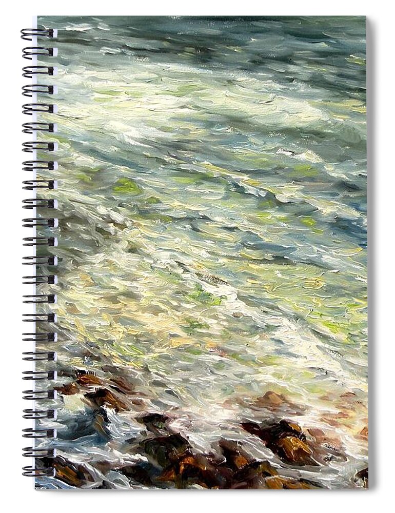 Rockport Spiral Notebook featuring the painting Front Beach Rockport MA by Eileen Patten Oliver