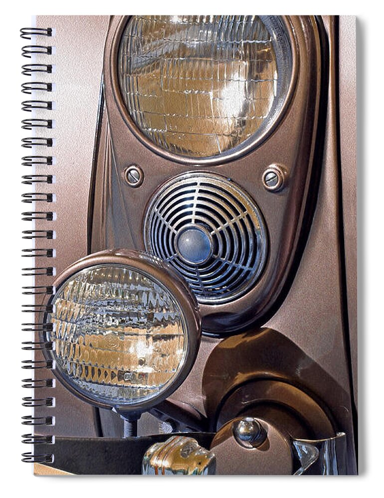 Vintage Spiral Notebook featuring the photograph Front Lamps 5 by Lynda Lehmann