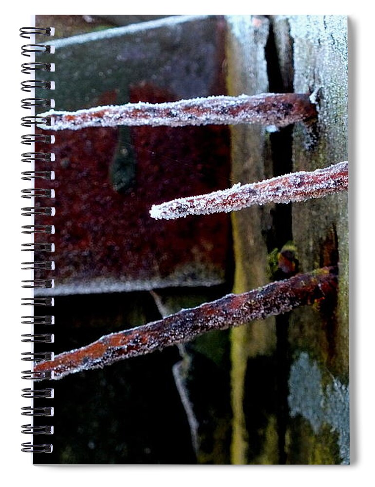 Frost Spiral Notebook featuring the photograph Frost And Rust by Guy Pettingell