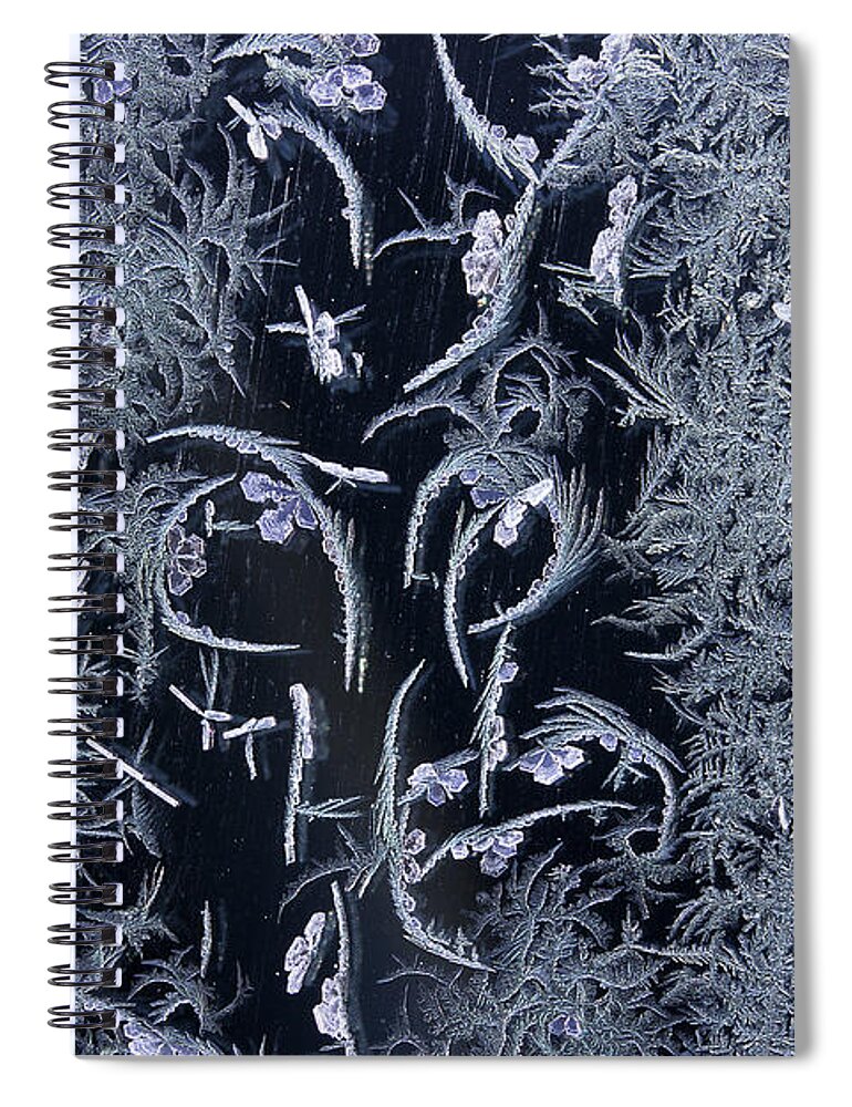 Frost Macro Spiral Notebook featuring the photograph Frost Series 6 by Mike Eingle