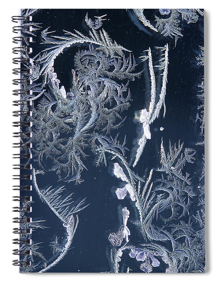 Frost Macro Spiral Notebook featuring the photograph Frost Series 7 by Mike Eingle