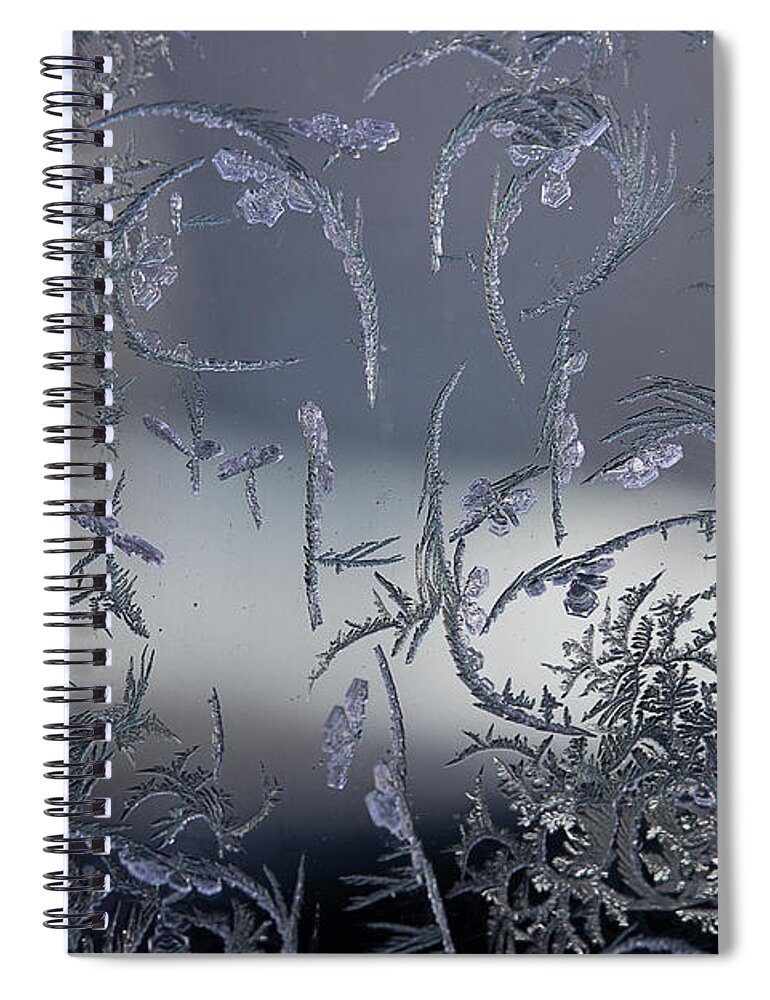 Frost Macro Spiral Notebook featuring the photograph Frost Series 8 by Mike Eingle