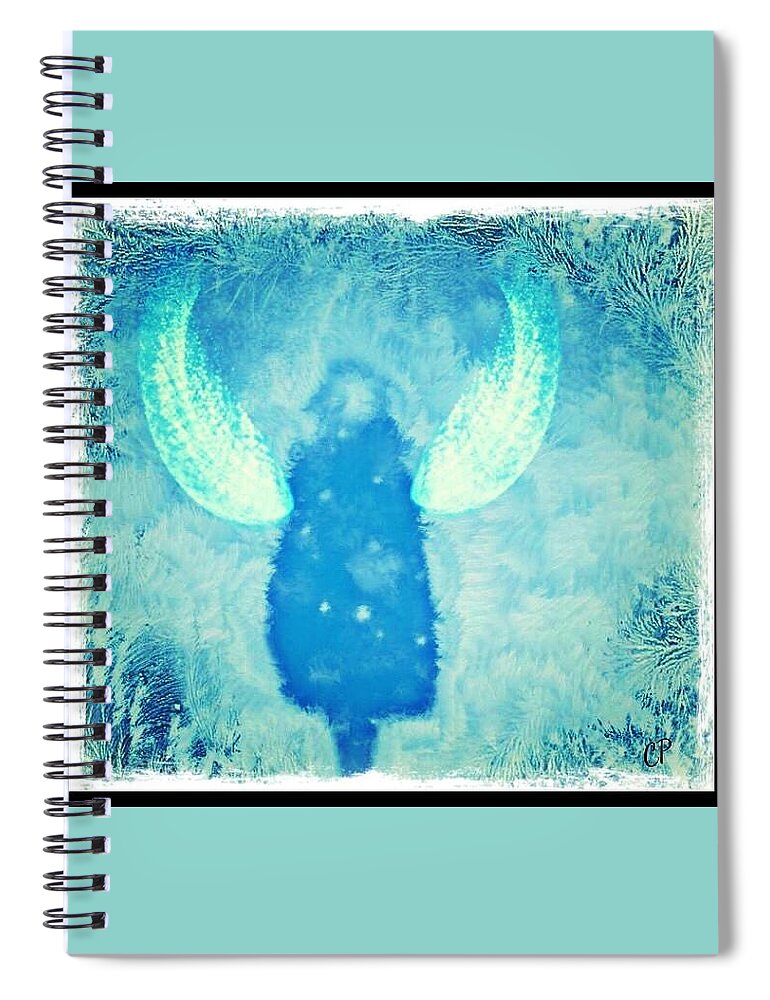 Spiritual Spiral Notebook featuring the digital art Frosted angel by Christine Paris