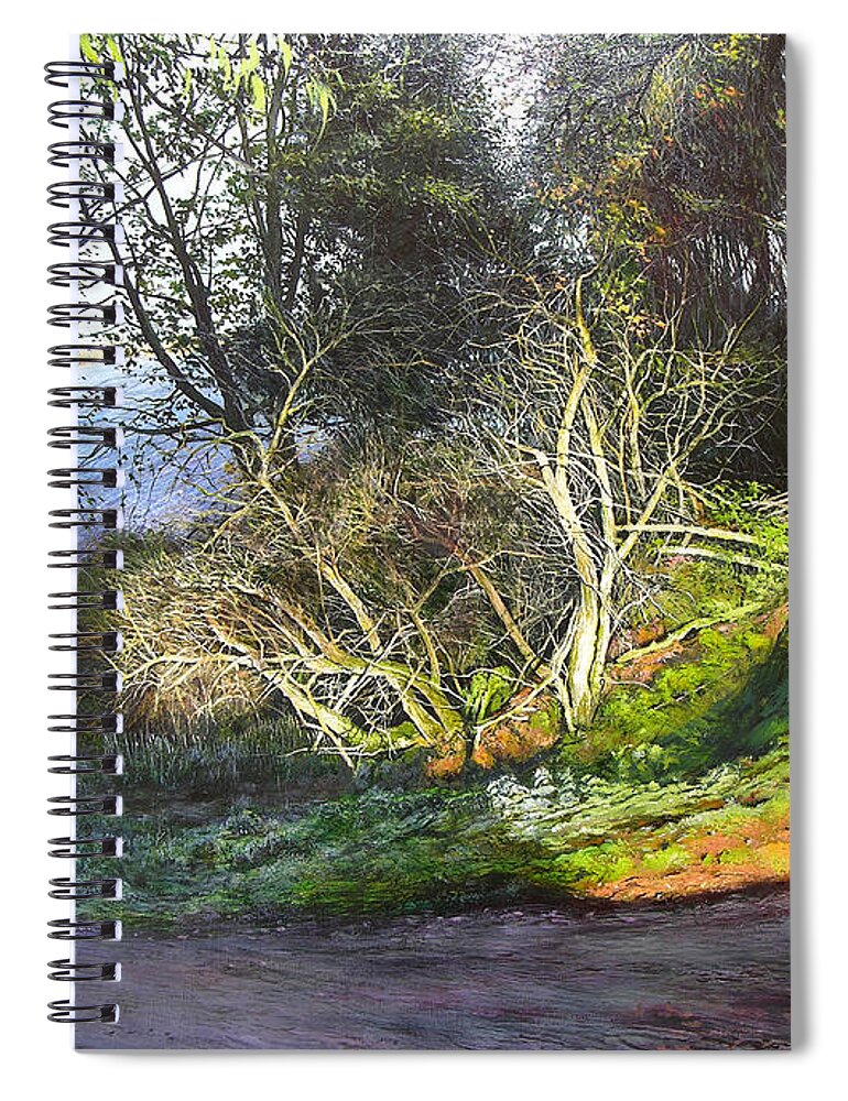 Landscape Spiral Notebook featuring the painting Frosty Morning Near Nant Clwyd, North Wales by Harry Robertson