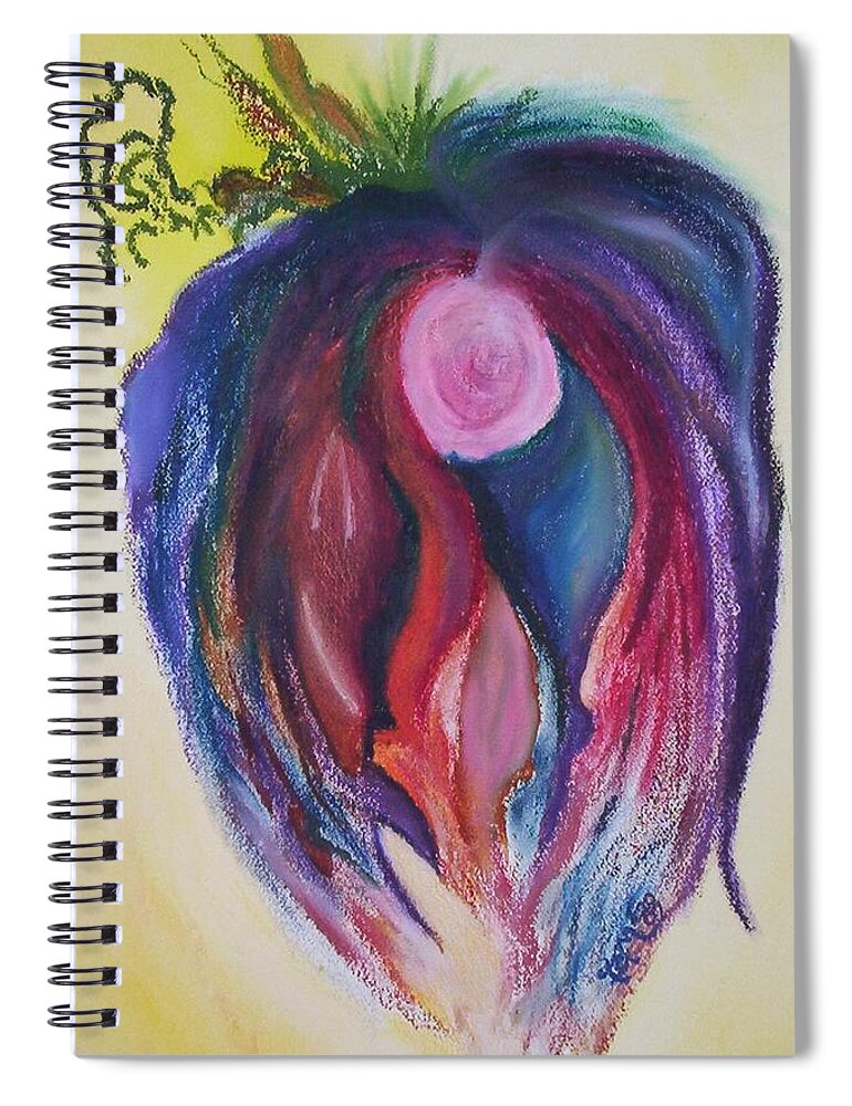 Abstract Spiral Notebook featuring the painting Fruit by Suzanne Udell Levinger
