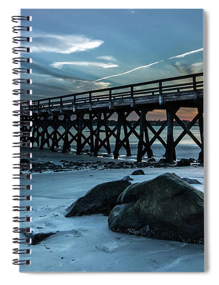 Blue Hour Spiral Notebook featuring the photograph Ft. Foster Blue Hour by Hershey Art Images