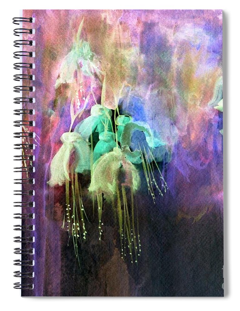 Flowers Spiral Notebook featuring the painting Fuchsia Flowers by Julie Lueders 