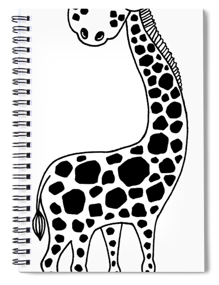Giraffe Spiral Notebook featuring the digital art Fudge the Giraffe by Lucia Stewart