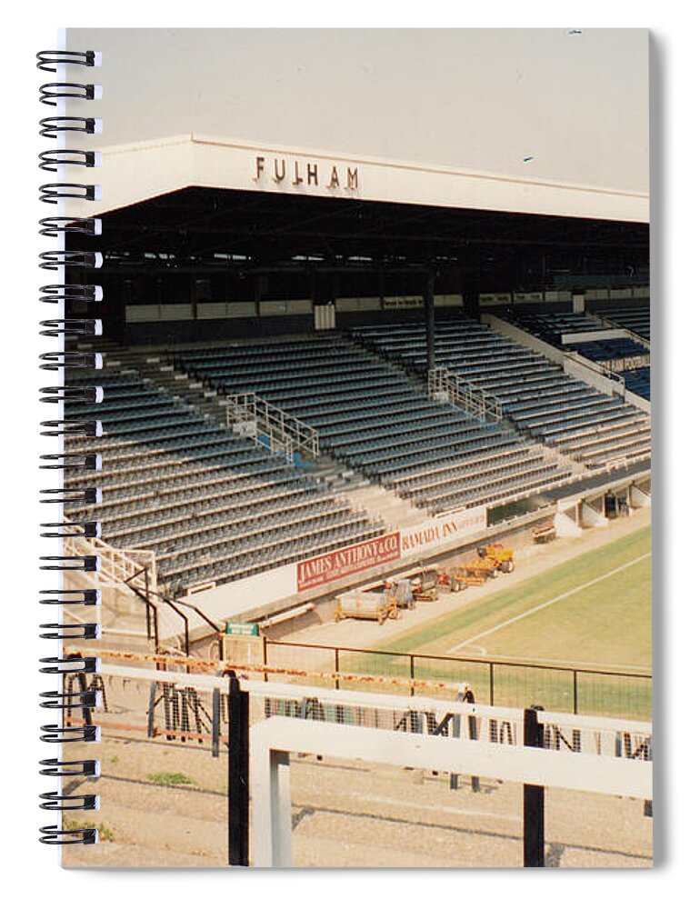 Fulham Spiral Notebook featuring the photograph Fulham - Craven Cottage - Riverside Stand 3 - September 1991 by Legendary Football Grounds