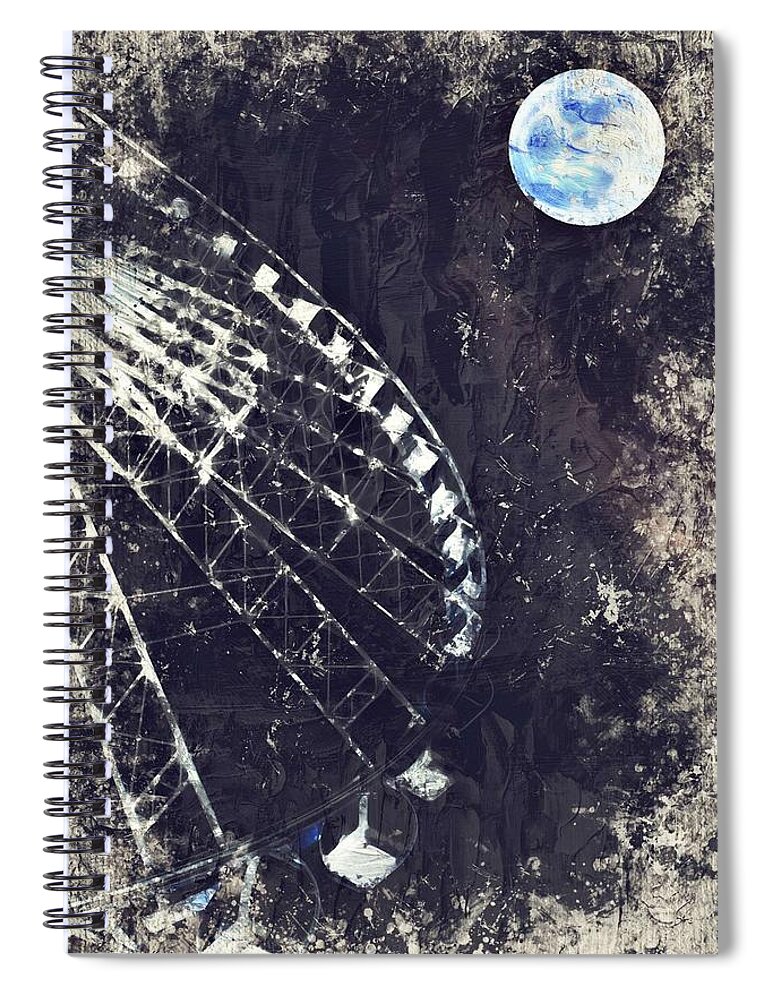 Earth Spiral Notebook featuring the painting Fun while Space Gazing by Adam Asar 5 by Celestial Images