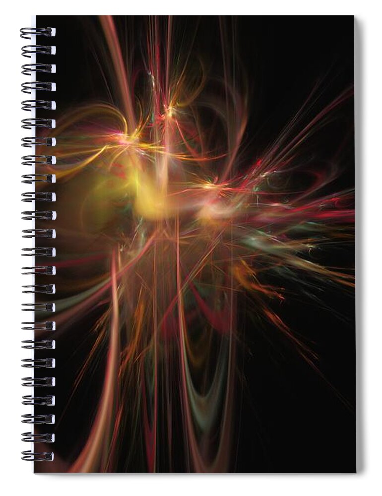 Abstract Digital Painting Spiral Notebook featuring the digital art Fusion by David Lane