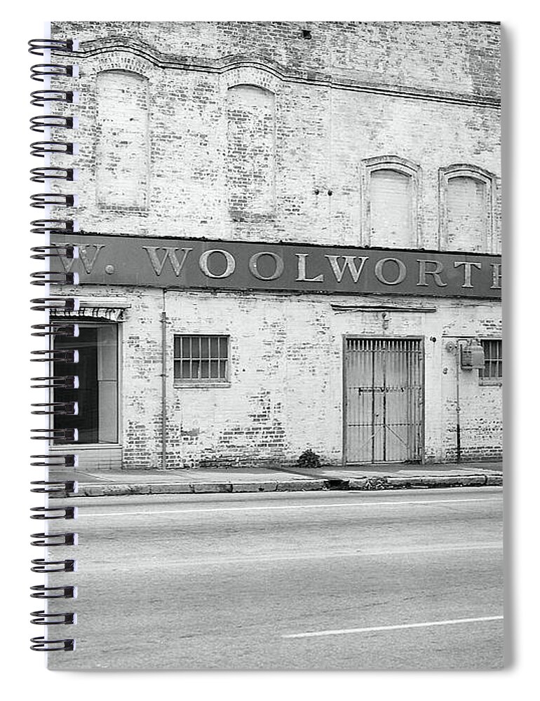 Fine Art Spiral Notebook featuring the photograph F.W. Woolworth Co. by Rodney Lee Williams