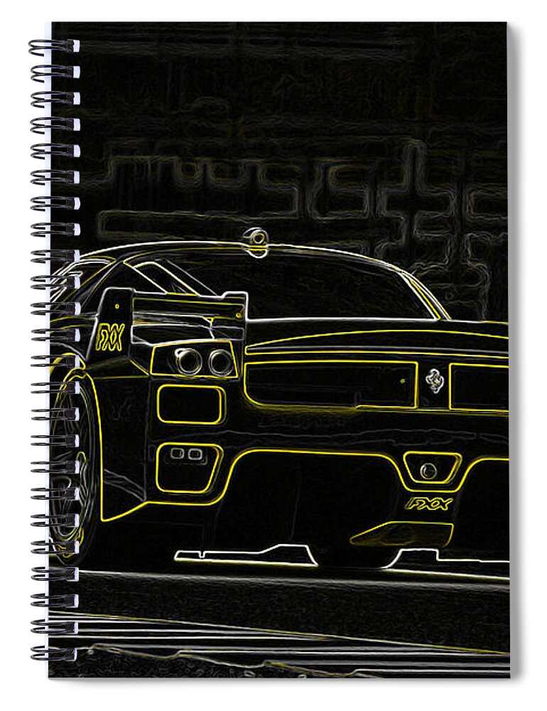 Ferrari Spiral Notebook featuring the drawing FXX art 3 by Darrell Foster
