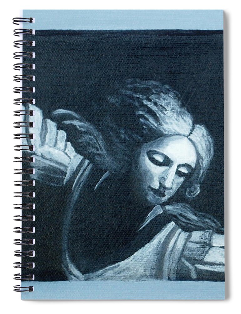 Gabriel Spiral Notebook featuring the painting Gabriel by Deb Brown Maher
