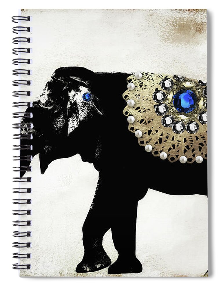 Elephant Spiral Notebook featuring the painting Gaja I by Mindy Sommers