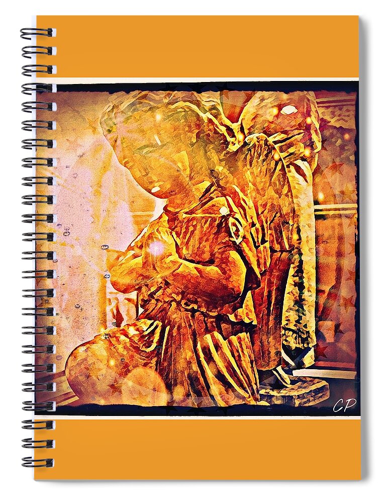 Angel Spiral Notebook featuring the mixed media Gallery Angel by Christine Paris