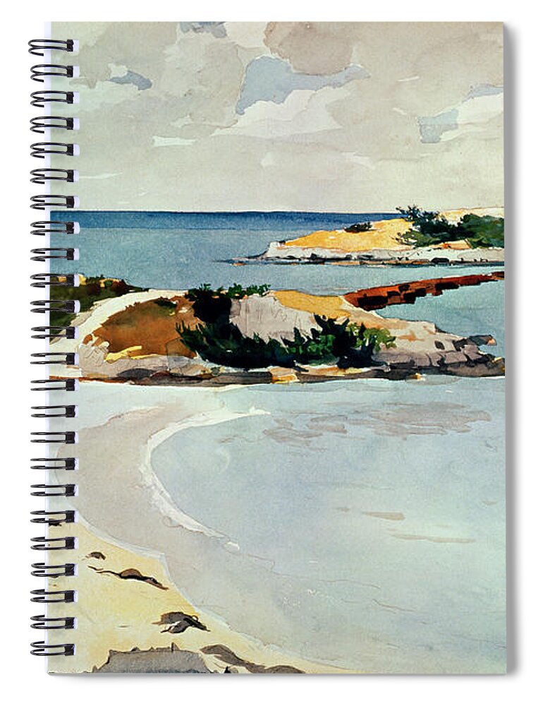 Winslow Homer Spiral Notebook featuring the drawing Gallows Island by Winslow Homer