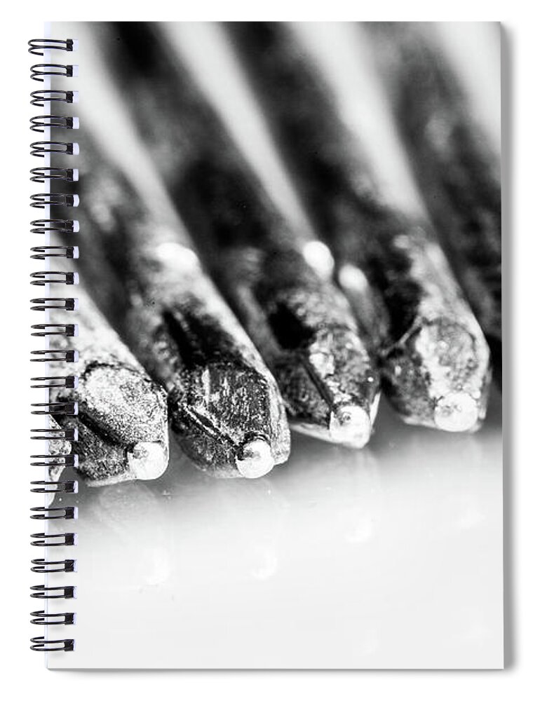 Abstract Spiral Notebook featuring the photograph Galvanized Nails by SR Green