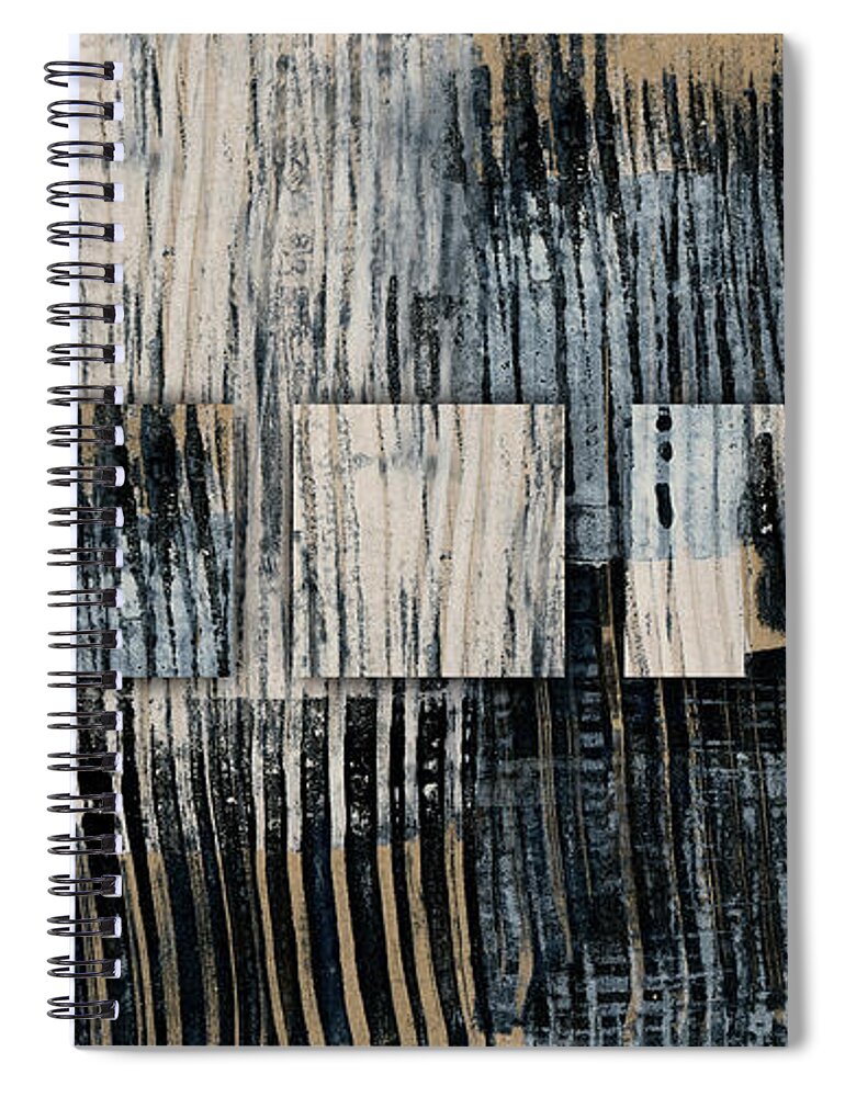 Galvanized Paint Spiral Notebook featuring the mixed media Galvanized Paint Number 1 Horizontal by Carol Leigh