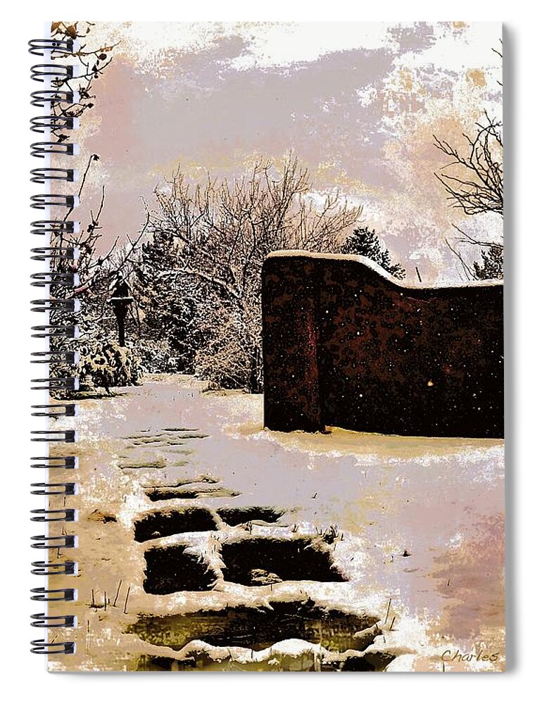 Santa Spiral Notebook featuring the mixed media Garden art print by Charles Muhle