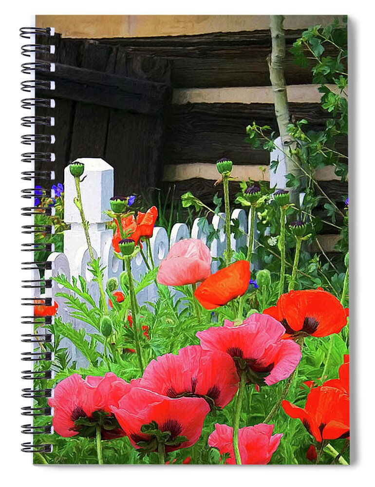 Garden Spiral Notebook featuring the photograph Garden at the Cabin by Priscilla Burgers
