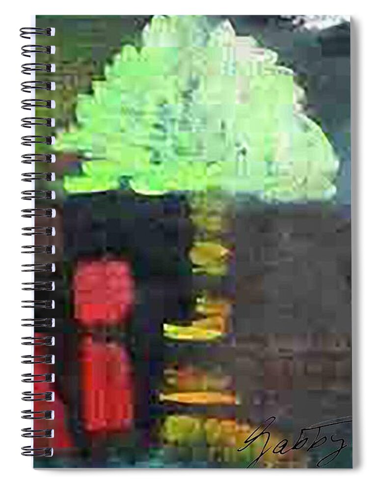 Garden Spiral Notebook featuring the painting Garden Of Eden by Gabby Tary