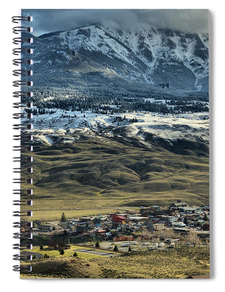 Gardiner Spiral Notebook featuring the photograph Gardiner Montana Overlook by Adam Jewell