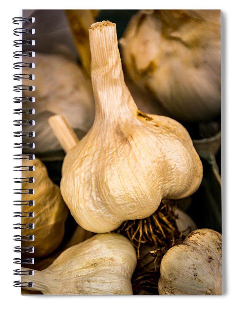 Jay Stockhaus Spiral Notebook featuring the photograph Garlic by Jay Stockhaus