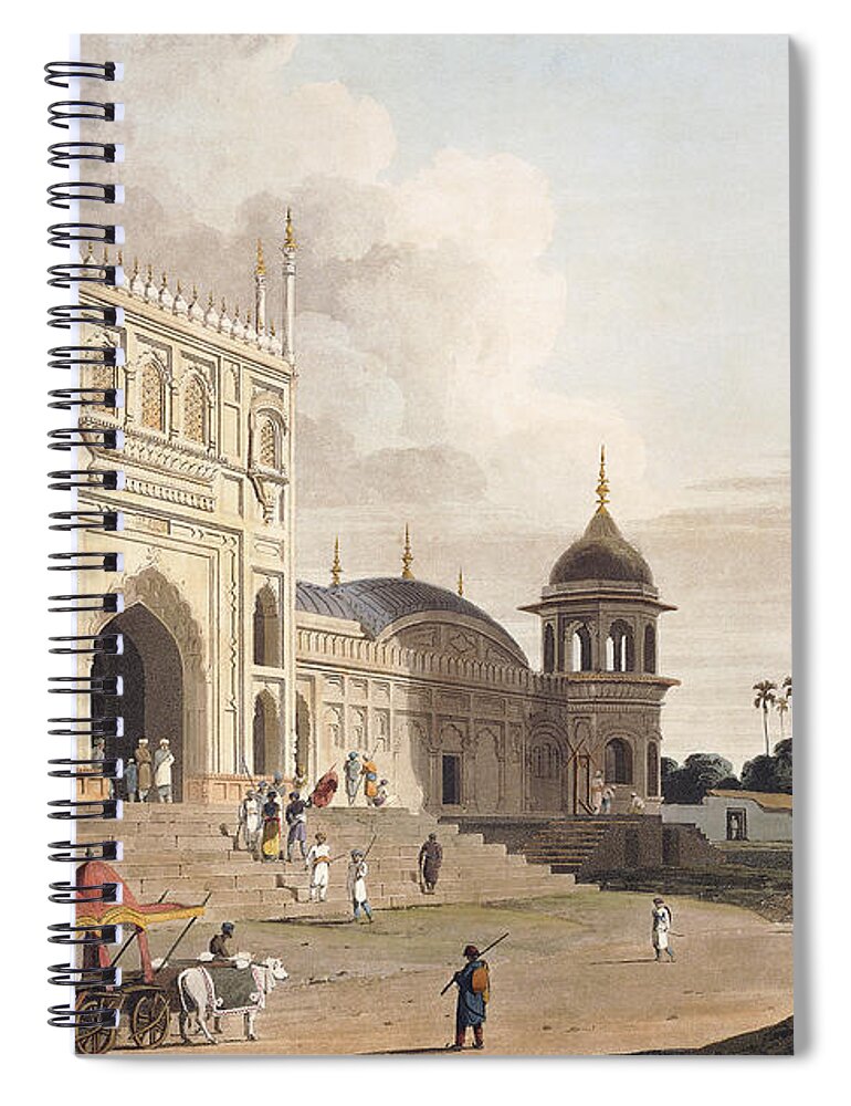 Gate Of A Mosque Built By Hafiz Ramut Spiral Notebook featuring the painting Gate of a Mosque built by Hafiz Ramut by Thomas and William Daniell