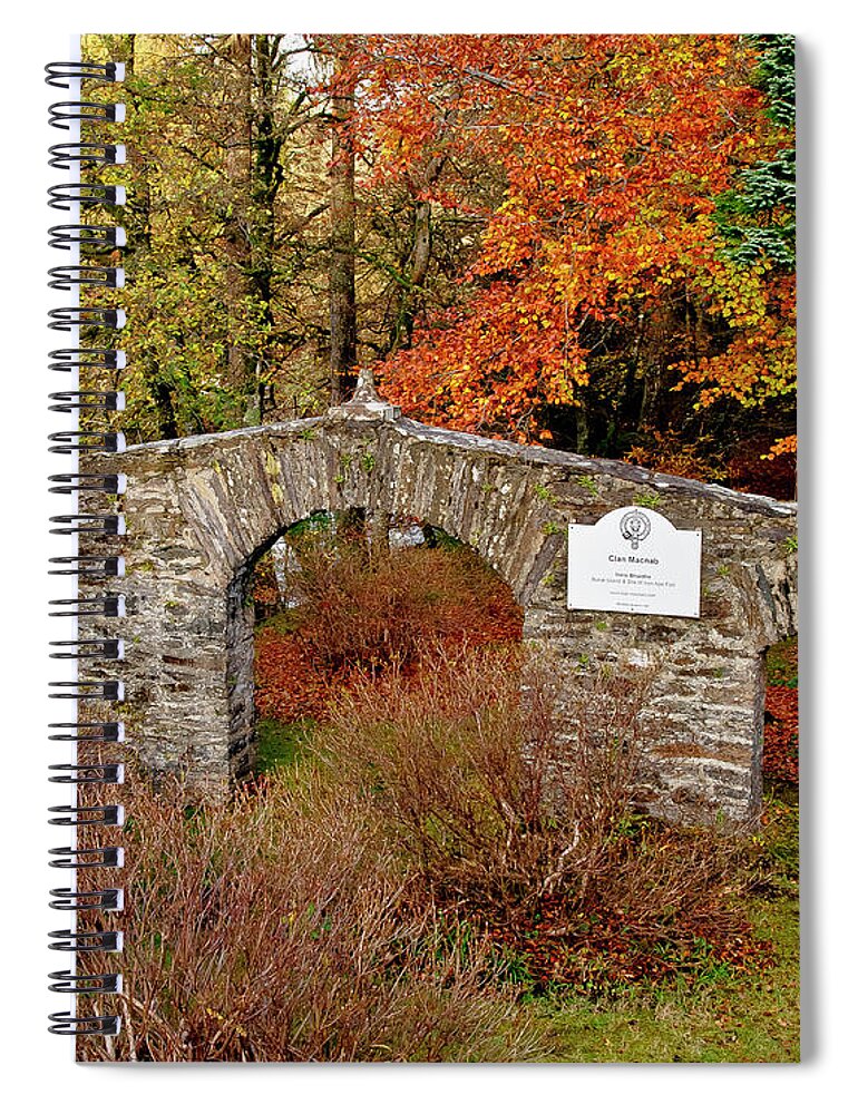 Gate Spiral Notebook featuring the photograph Gate to the burial site. Killin. by Elena Perelman