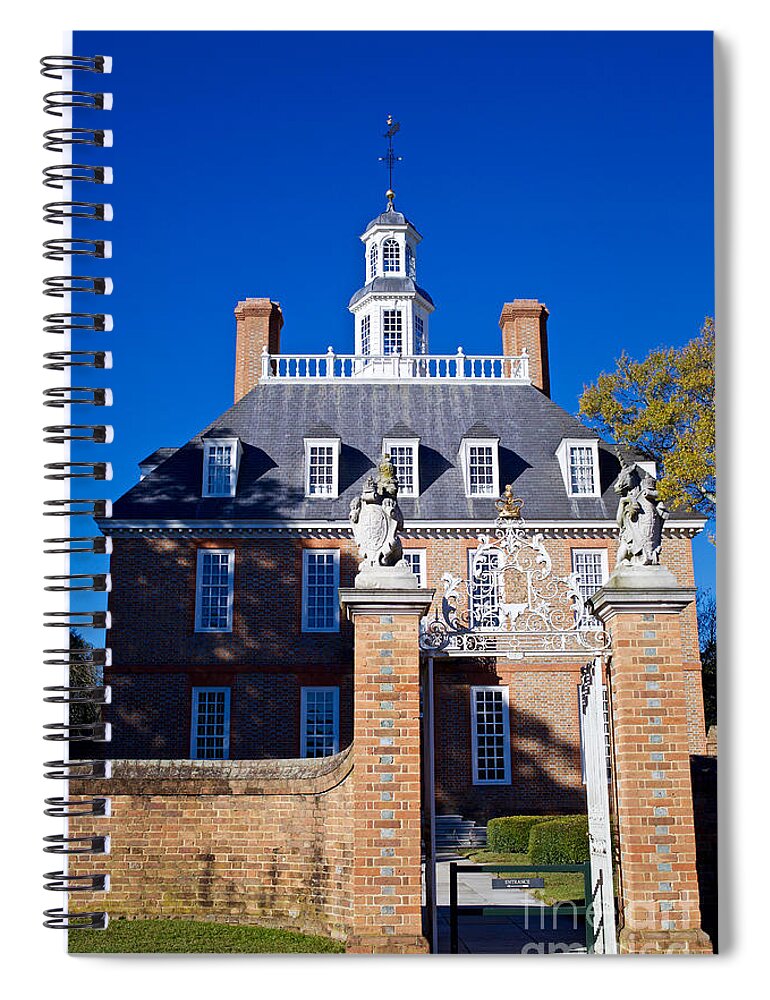 Governor's Palace Spiral Notebook featuring the photograph Gated Entrance by Rachel Morrison