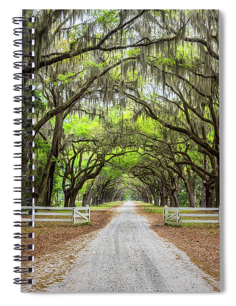 Art Spiral Notebook featuring the photograph Gated Wormsloe Plantation by Jon Glaser