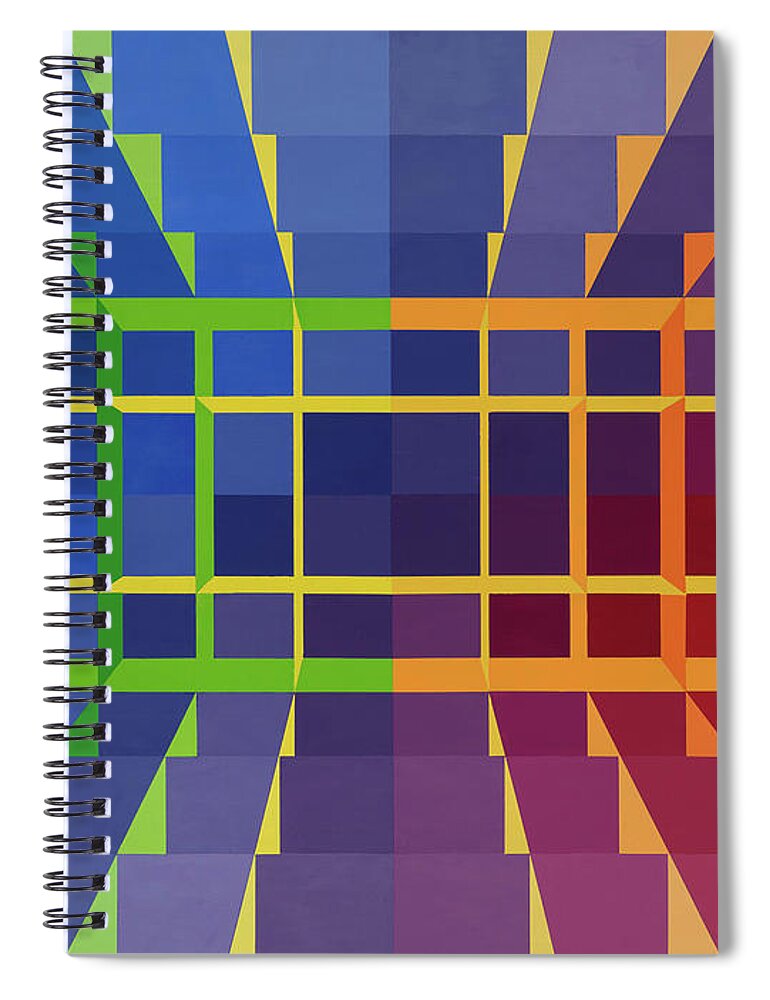 Abstract Spiral Notebook featuring the painting Gateway by Janet Hansen