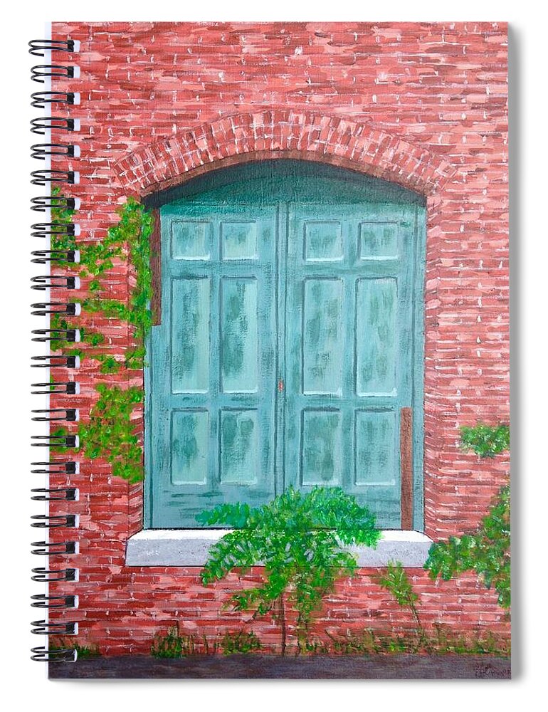 Old Mill Brick Building Spiral Notebook featuring the painting Gateway to the Past by Cynthia Morgan