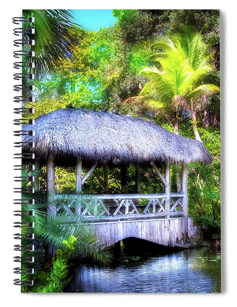 Gazebo Spiral Notebook featuring the photograph Gazebo In Paradise by Mark Andrew Thomas