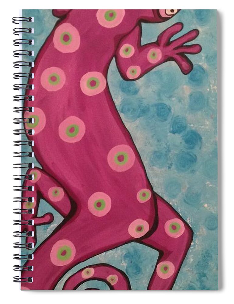  Spiral Notebook featuring the painting Gecko 2 by Tracy Mcdurmon