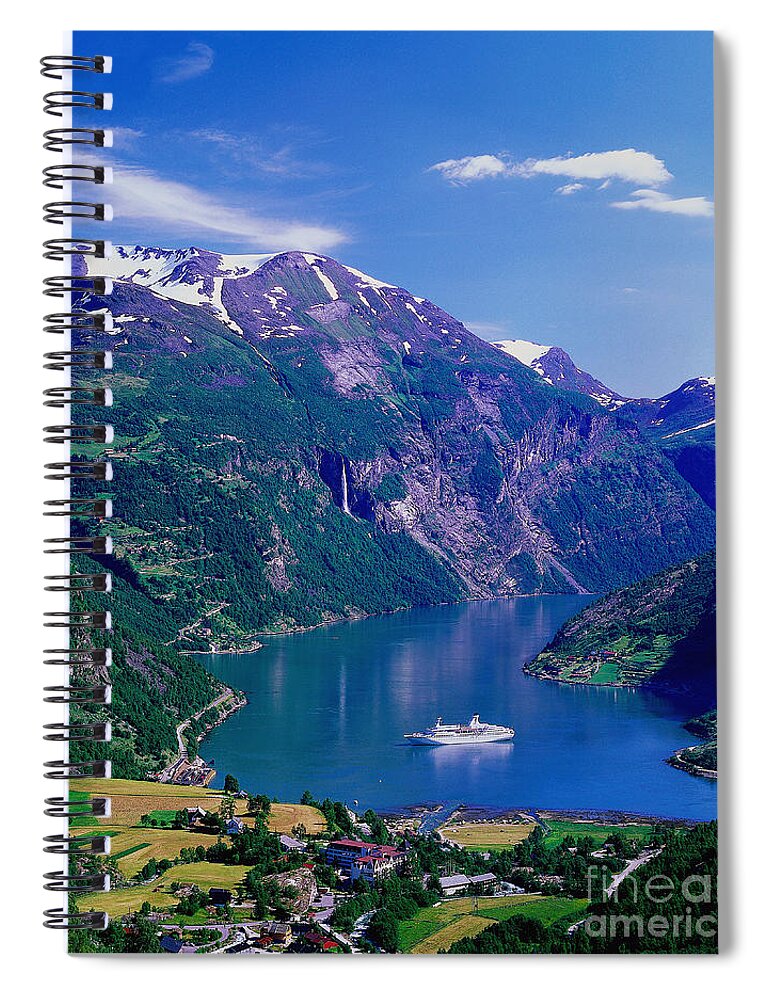 Fjord Spiral Notebook featuring the photograph Geirangerfjord, Norway by Dietrich Rose