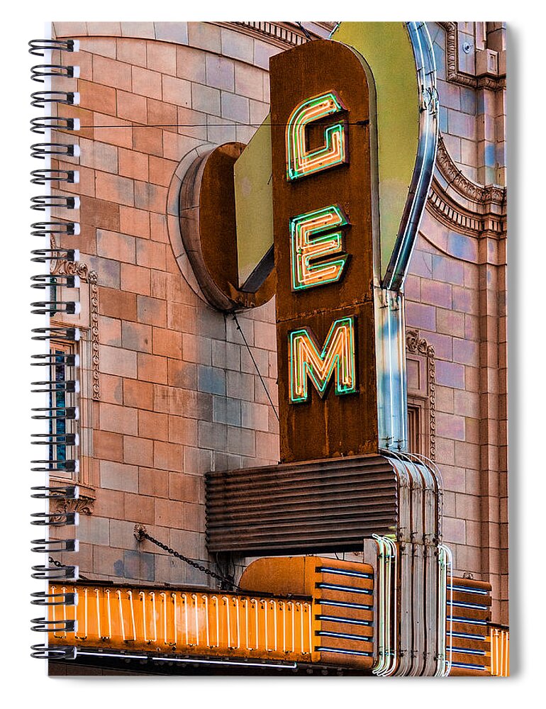 Steven Bateson Spiral Notebook featuring the photograph Gem Theater In Kansas City by Steven Bateson