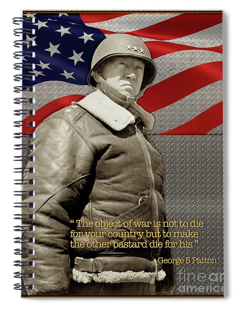 General George S Patton Spiral Notebook featuring the photograph General George S Patton by Carlos Diaz