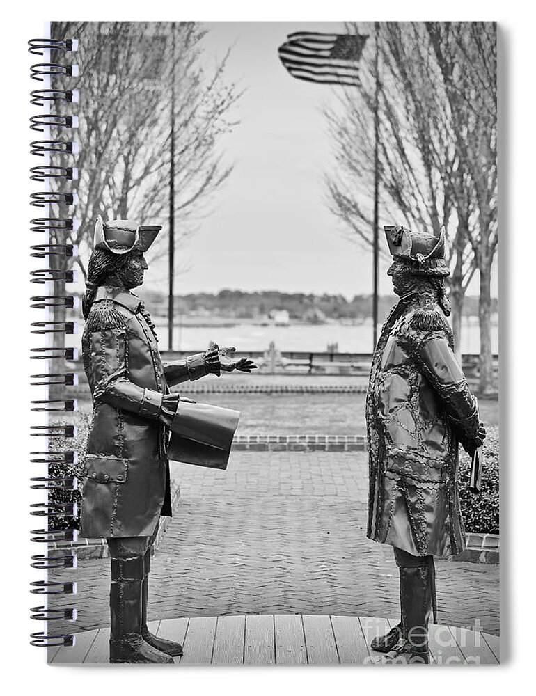 Statue Spiral Notebook featuring the photograph General George Washington and Admiral De Grasse by Rachel Morrison