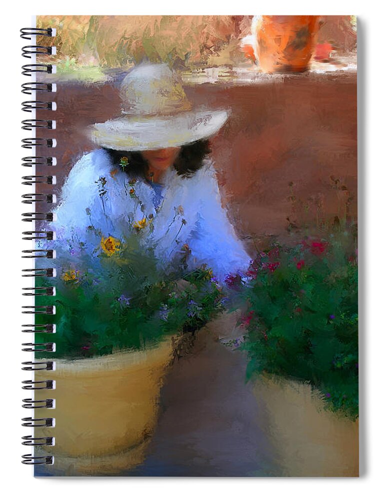 Woman Spiral Notebook featuring the painting Gently Does It by Colleen Taylor