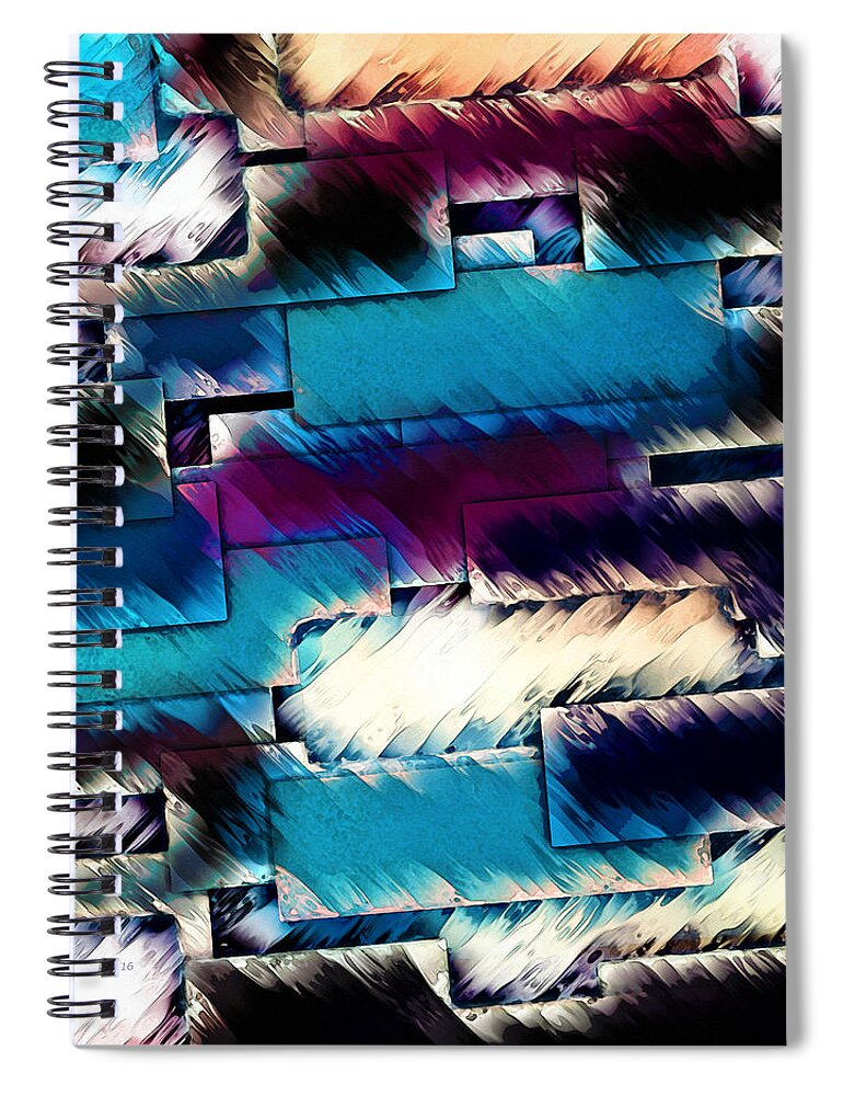 Rectangles Spiral Notebook featuring the digital art Geometric Layers Abstract by Phil Perkins