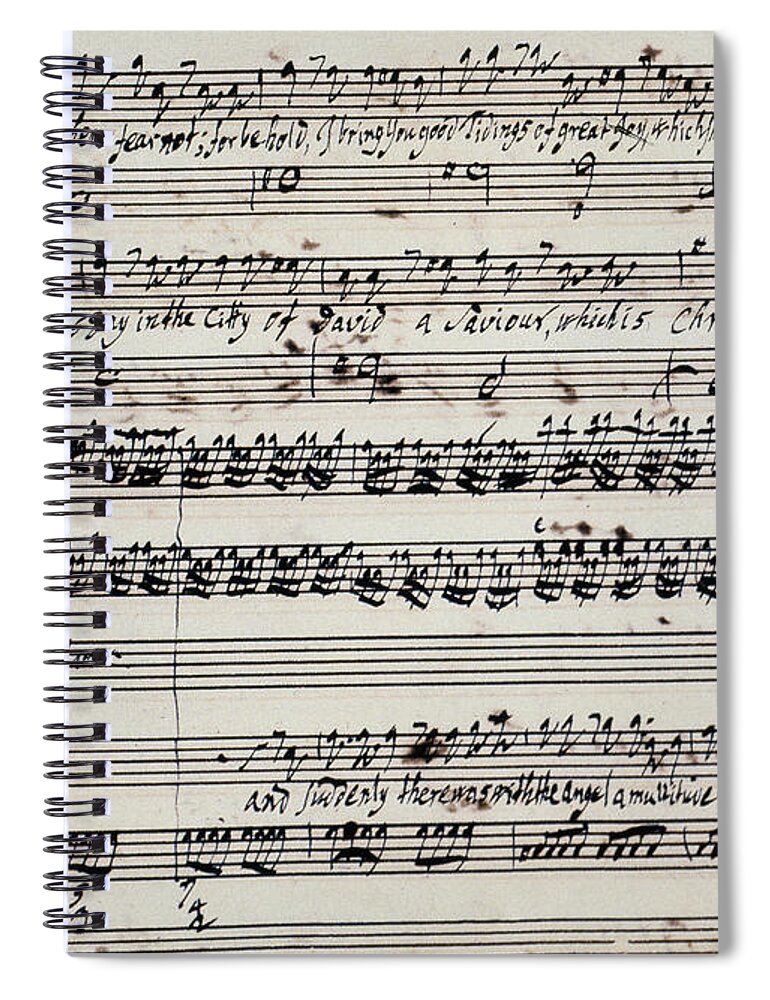 1742 Spiral Notebook featuring the photograph George Frederick Handel by Granger