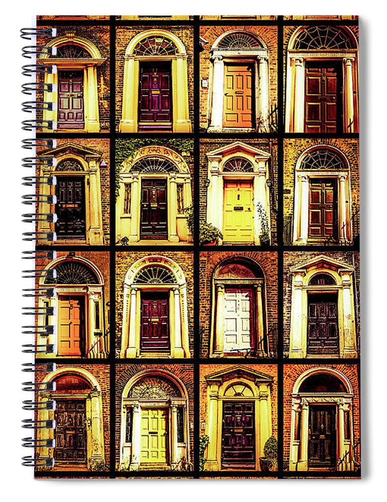 Doors Of The World Series By Lexa Harpell Spiral Notebook featuring the photograph Georgian Doors of Dublin 4 by Lexa Harpell