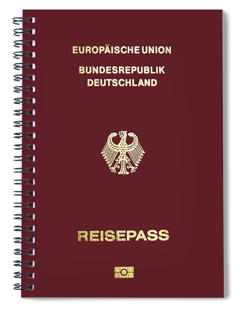 “passports” Collection Serge Averbukh Spiral Notebook featuring the digital art German Passport Cover by Serge Averbukh