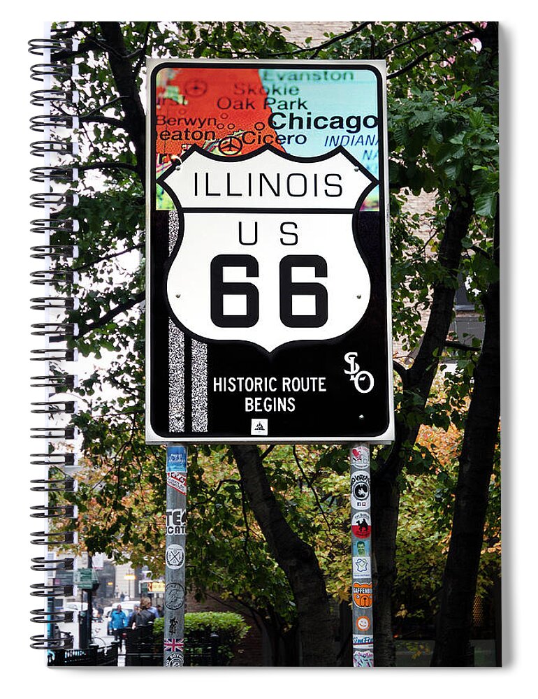 Route 66 Spiral Notebook featuring the photograph Get Your Kicks by Patty Colabuono