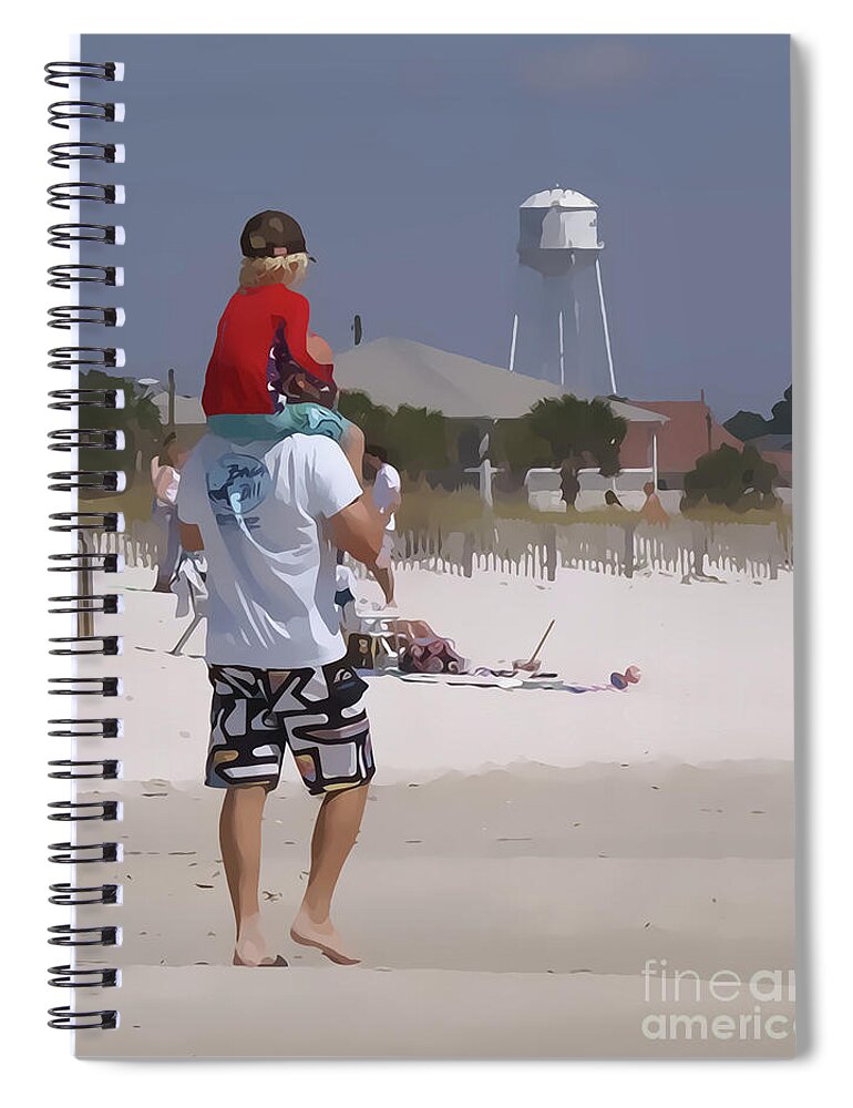 Beach Spiral Notebook featuring the digital art Getting a Lift by Susan Cliett